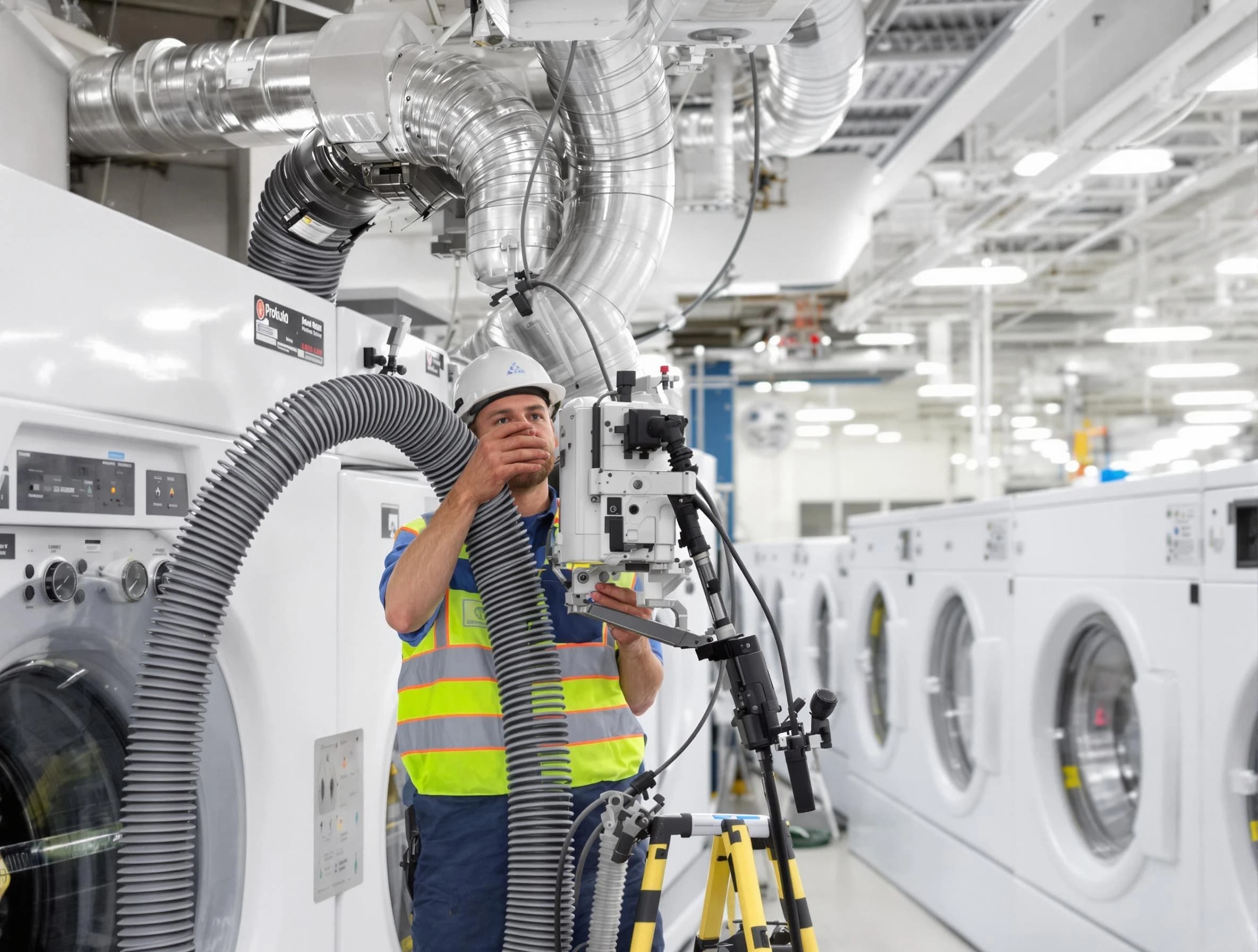 Fruit Heights Dryer Vent Cleaning team performing commercial-grade dryer vent cleaning at a business facility in Fruit Heights