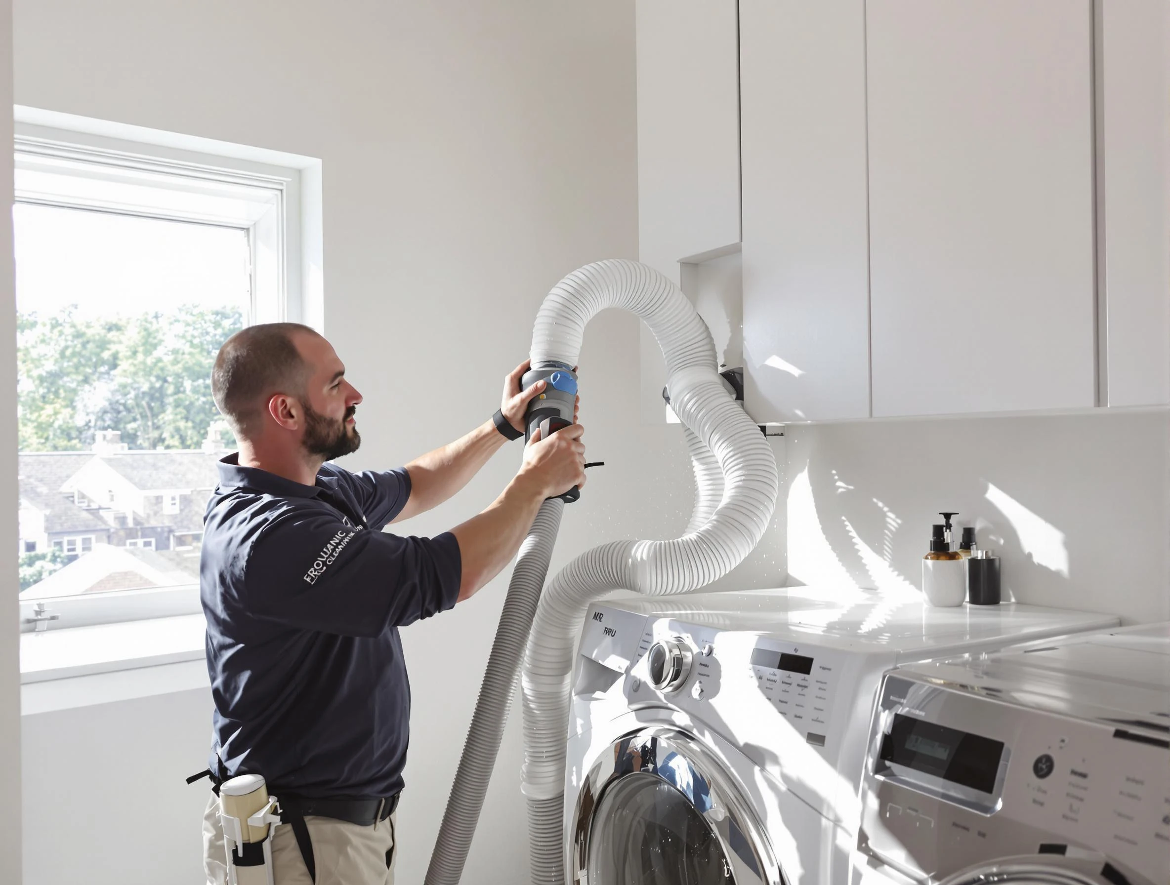 Certified Fruit Heights Dryer Vent Cleaning technician performing dryer vent cleaning in Fruit Heights