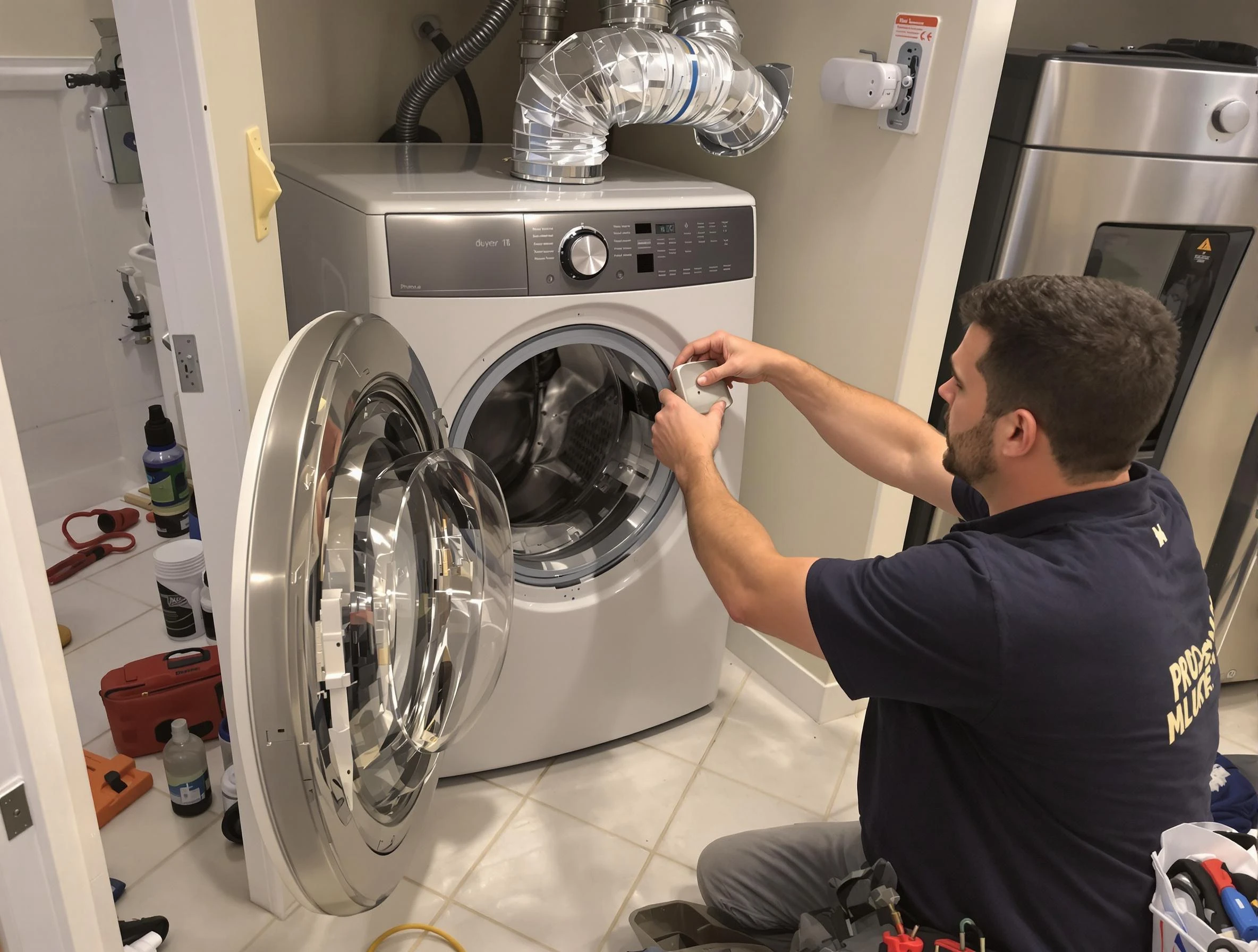 Fruit Heights Dryer Vent Cleaning technician performing precise dryer vent hose installation in Fruit Heights