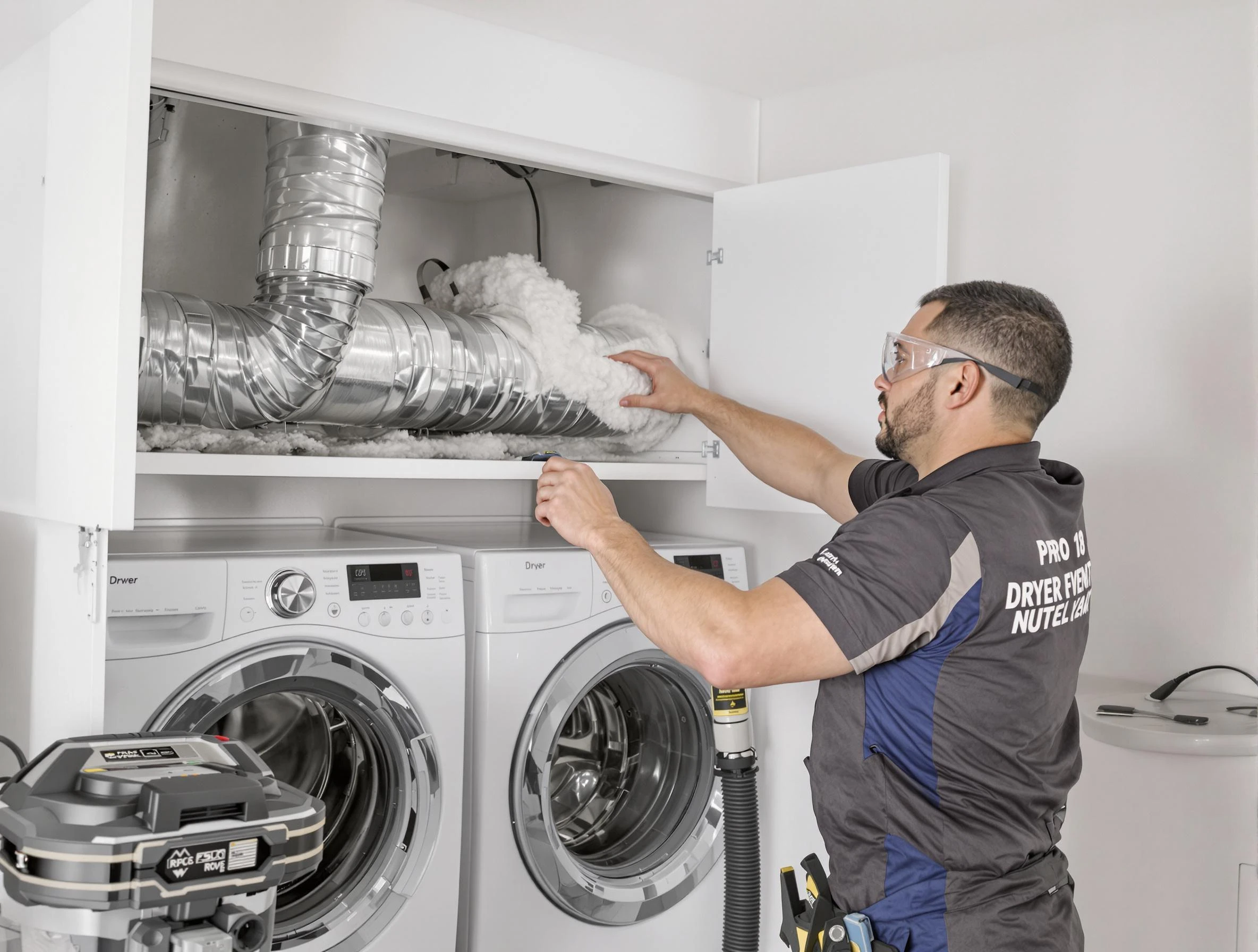 Fruit Heights Dryer Vent Cleaning certified technician performing specialized gas dryer vent cleaning in Fruit Heights