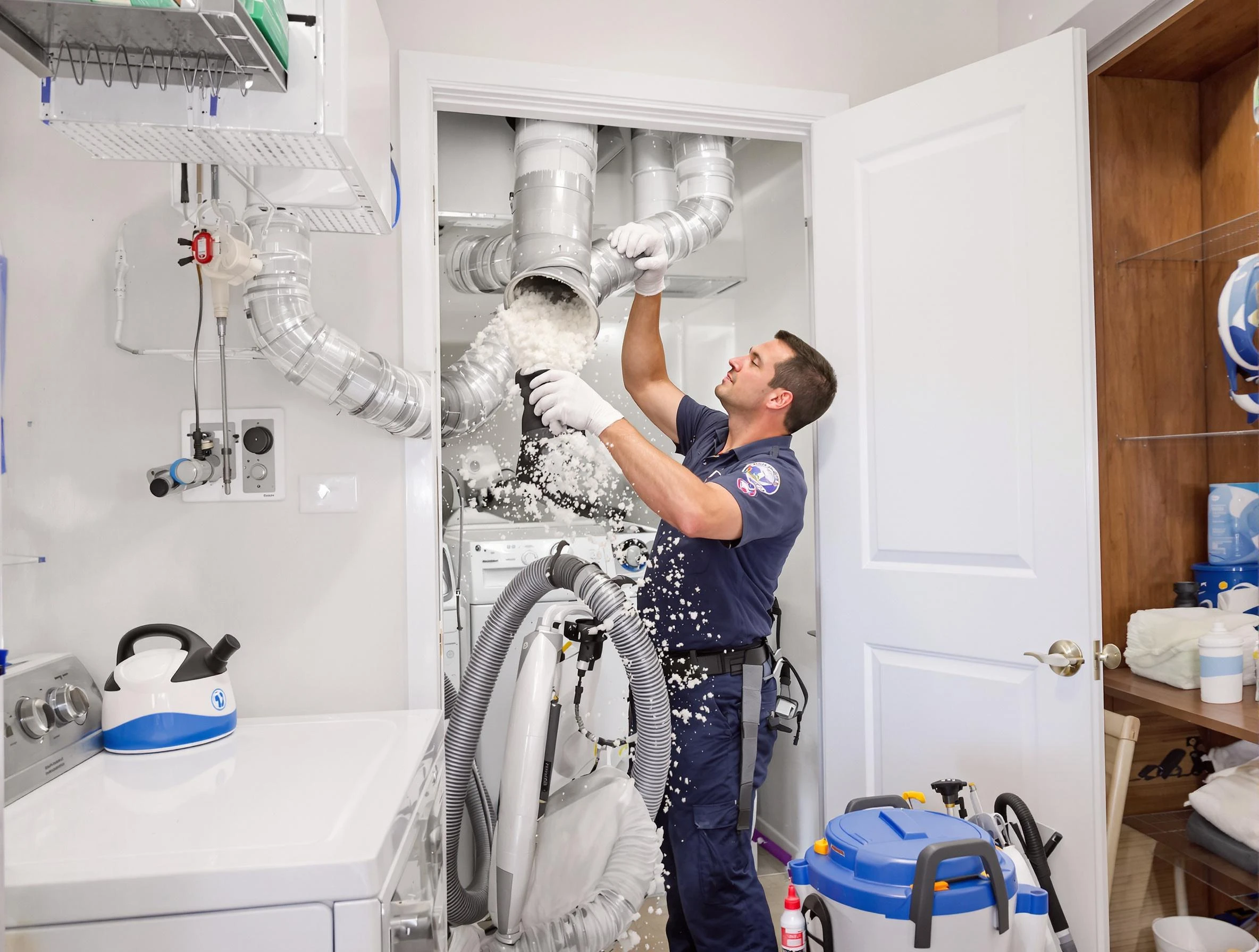 Fruit Heights Dryer Vent Cleaning technician delivering thorough residential dryer vent cleaning service in Fruit Heights